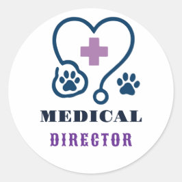 🩺 Medisch Directeur Veterinair Ziekenhuisteam 🩺 Ronde Sticker