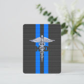 Medisch Doctor MD Caduceus op Carbonvezelprint (Staand voorkant)