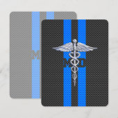 Medisch Doctor MD Caduceus op Carbonvezelprint (Voorkant / Achterkant)