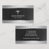Medisch Doctor Professional Metal & Leder Visitekaartje (Voorkant / Achterkant)