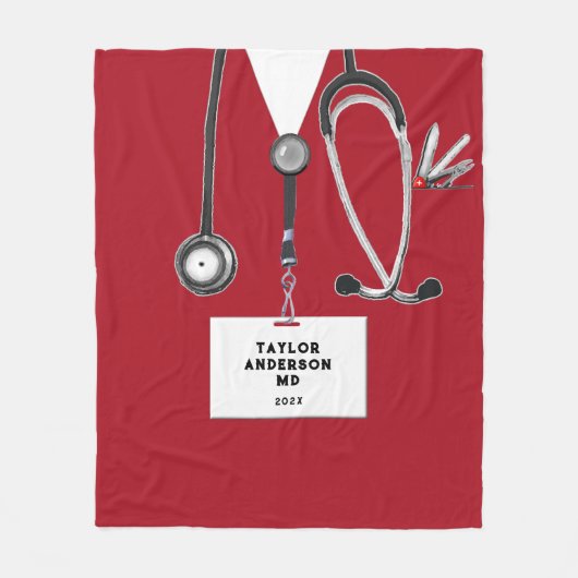 Medisch Dokter Afstuderen Gift Fleece Deken (Voorkant)