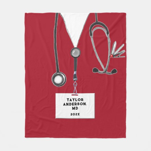 Medisch Dokter Afstuderen Gift Fleece Deken (Voorkant)