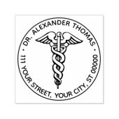 Medisch Dokter Caduceus #2 Naam Adres Zelfinktende Stempel (Design)