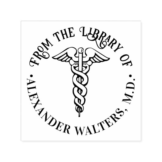 Medisch Dokter Caduceus #2B “Uit de bibliotheek va Zelfinktende Stempel (Design)