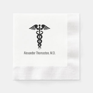 Medisch Dokter Caduceus Professioneel Naam Servet