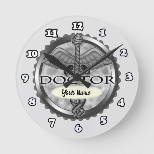 Medisch Dokter Caduceus Ronde Klok (Voorkant)