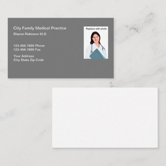 Medisch Dokter Kantoor Foto Visitekaartjes (Voorkant / Achterkant)