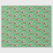 Medisch Dokter Kerst met Santa Green Cadeaupapier (Vlak)