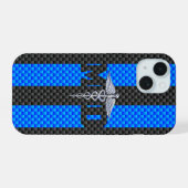 Medisch Dokter MD Caduceus op Koolstofvezel iPhone 15 Case (Achterkant horizontaal)