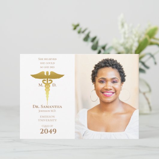 Medisch Dokter MD RN Verpleegkundige Afstuderen Af Kaart (Staand voorkant)