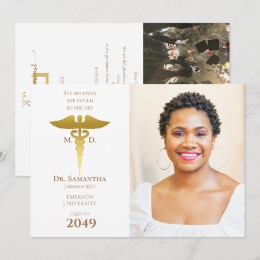 Medisch Dokter MD RN Verpleegkundige Afstuderen Af Kaart (Voorkant / Achterkant)