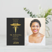 Medisch Dokter MD RN Verpleegkundige Afstuderen Zw Kaart (Staand voorkant)