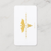 Medisch Dokter Verpleegster Caduceus Elegant Wit G Visitekaartje (Voorkant)