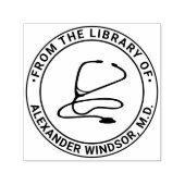 Medisch Dokter Verpleegster Stethoscoop Boek Naam Zelfinktende Stempel (Design)