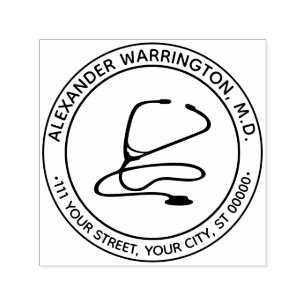 Medisch Dokter Verpleegster Stethoscoop Naam Adres Zelfinktende Stempel