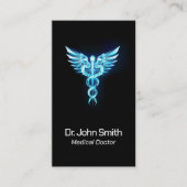 Medisch Elegant Goud Caduceus Vleugels Classy Visitekaartje (Voorkant)