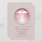 Medisch embleem Verpleegschool Afstuderen nodigt u Kaart (Voorkant / Achterkant)