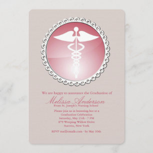 Medisch embleem Verpleegschool Afstuderen nodigt u Kaart