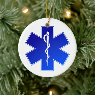 Medisch EMS Symbool Foto Kerstmis Keramisch Ornament