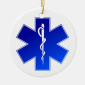 Medisch EMS Symbool Foto Kerstmis Keramisch Ornament (Voorkant)
