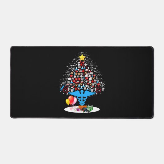 Medisch gereedschap kerstboom Funny Kerstmis Bureaumat (Voorkant)