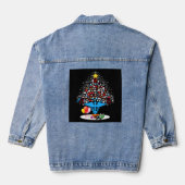 Medisch gereedschap kerstboom Funny Kerstmis Denim Jacket (Achterkant)
