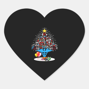 Medisch gereedschap kerstboom Funny Kerstmis Hart Sticker