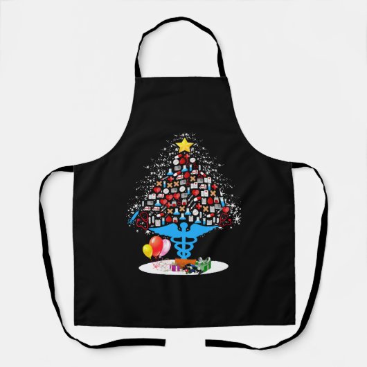 Medisch gereedschap kerstboom Funny Kerstmis Schort (Voorkant)