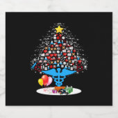 Medisch gereedschap kerstboom Funny Kerstmis Sparkling Wijnetiket (Enkel label)