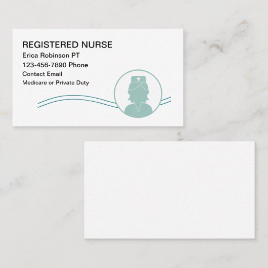 Medisch Geregistreerd Verpleegkundige Eenvoudige V Visitekaartje (Voorkant / Achterkant)