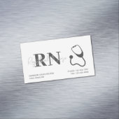 Medisch Geregistreerd Verpleegster Wit Zwart Profe Magnetisch Visitekaartje (Voorbeeld)