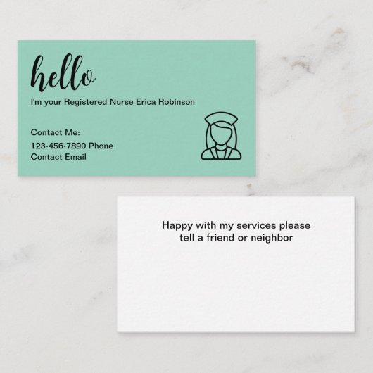Medisch Geregistreerde Verpleegkundige Contact Vis Visitekaartje (Voorkant / Achterkant)