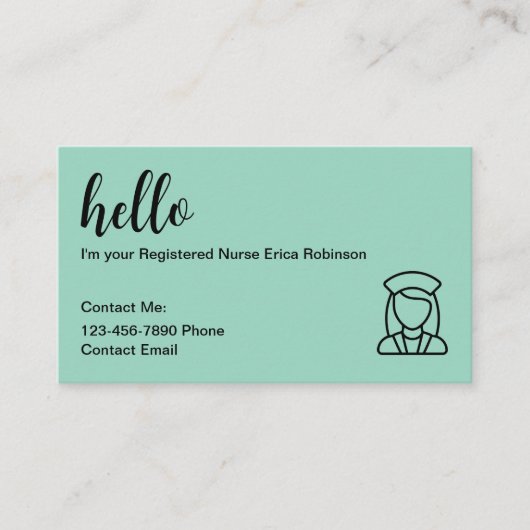 Medisch Geregistreerde Verpleegkundige Contact Vis Visitekaartje (Voorkant)
