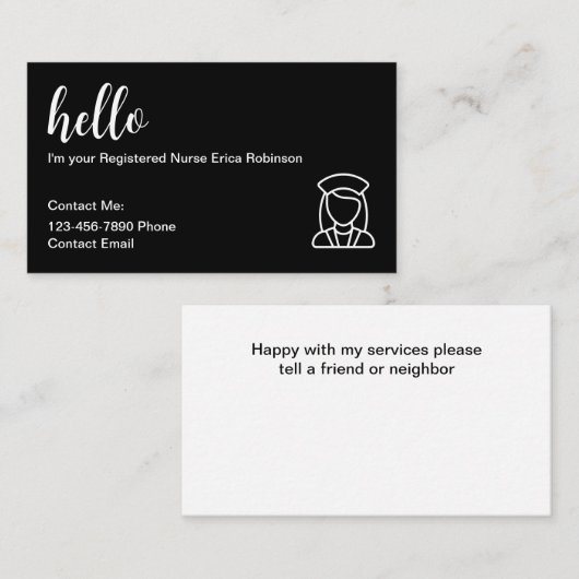 Medisch Geregistreerde Verpleegkundige Contact Vis Visitekaartje (Voorkant / Achterkant)