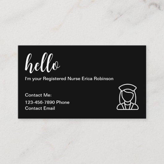 Medisch Geregistreerde Verpleegkundige Contact Vis Visitekaartje (Voorkant)