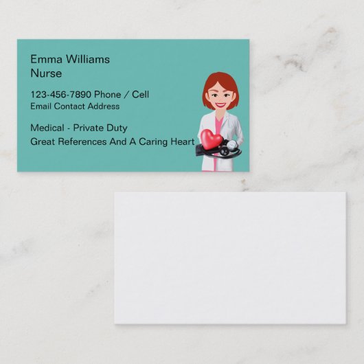 Medisch geregistreerde verpleegkundige Visitekaart Visitekaartje (Voorkant / Achterkant)