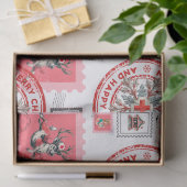 Medisch getinte kerstpostzegels en vakantiegrafics tissuepapier (Geschenk)