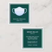 Medisch gezichtsmasker vierkante visitekaartje (Voorkant / Achterkant)