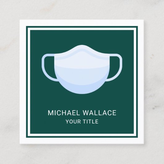 Medisch gezichtsmasker vierkante visitekaartje (Voorkant)