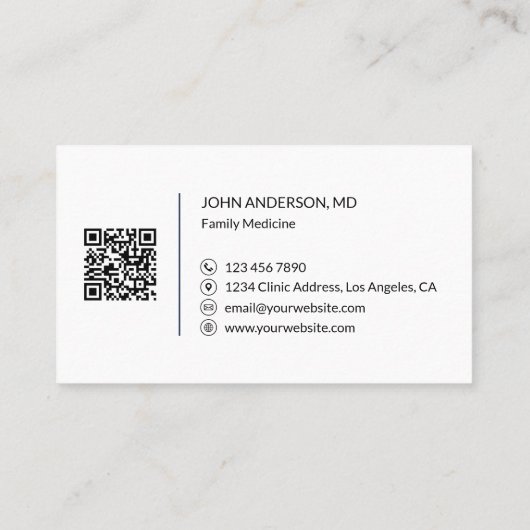 Medisch-gezondheidszorgkliniek Dokter Professional Visitekaartje (Achterkant)