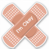 Medisch gips met bewerkbare tekst sticker (Voorkant)