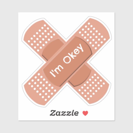 Medisch gips met bewerkbare tekst sticker (Vel)