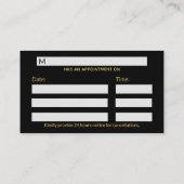 Medisch goud op zwarte band van Asclepius Afsprakenkaartje (Achterkant)