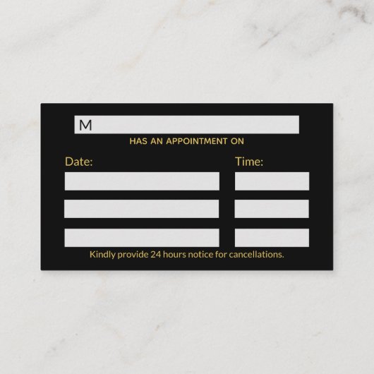 Medisch goud op zwarte band van Asclepius Afsprakenkaartje (Achterkant)