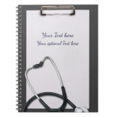 Medisch grijs klembord met stethoscoop notitieboek (Voorkant)