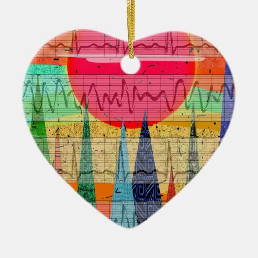 Medisch hartritme-bosdromen keramisch ornament (Voorkant)