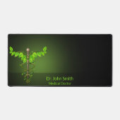 Medisch holistisch alternatief Caduceus groen blad Bureaumat (Voorkant)