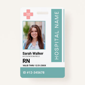 Medisch-id-fotomedewerker Hospital dusty turquoise Badge
