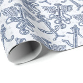 Medisch illustratiepatroon cadeaupapier (Rol Hoek)