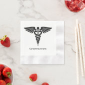 Medisch Insignia Caduceus Gefeliciteerd Servet (Insitu)